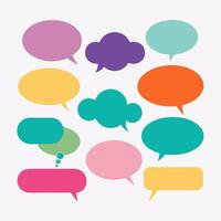 Colorful Speech Bubbles Set Communication Graphics vector