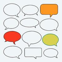 Collection of Blank Speech Bubbles, Dialog Boxes, Chat Icons vector