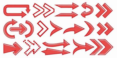 Collection of Red Arrows Various Styles and Designs for Web and Print vector