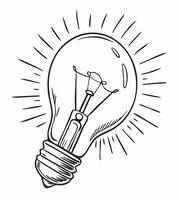 Hand drawn Lightbulb Sketch Idea, Inspiration, Innovation vector