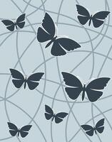 Dark butterfly silhouettes on soft blue abstract background vector