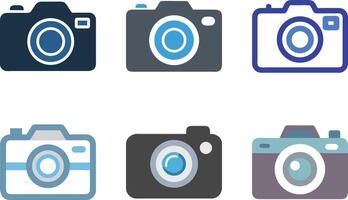 Six icon A collection of various camera icons arranged in a two row grid pattern vector