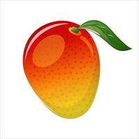 Cartoon Mango with Leaf Isolated vector