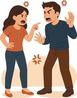 Couple Arguing in Heated Conflict vector