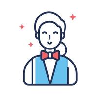 A well crafted line style icon of waitress character vector
