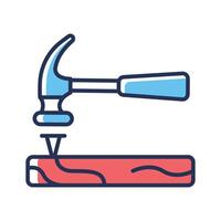Get a sight of this latest outline icon of nail fixing vector