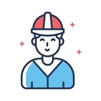A customizable outline style icon of labour vector