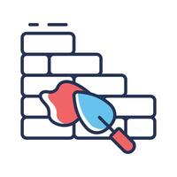 Visually appealing outline icon depicting bricklaying vector