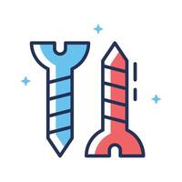 Get a glimpse of this outline icon of screw nails vector