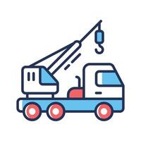 Have a look at this amazing line icon showing crane truck vector