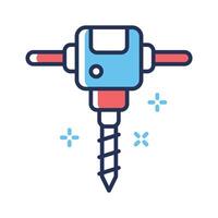 Jackhammer icon amazingly designed in outline style vector