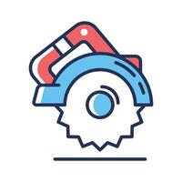 Ready to use line icon showing circular electric saw vector