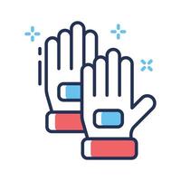 An icon of construction worker gloves in line style vector