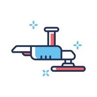 Latest outline style icon showing angle grinder vector