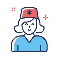 Grab this easy to use line icon of nurse character vector