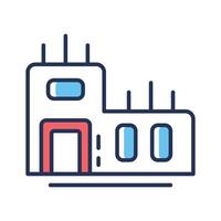 Visually engaging icon of building construction designed in line style vector