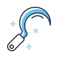 A handy linear style icon depicting sharp sickle vector