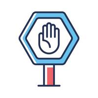 An amazingly designed outline style icon of stop sign vector