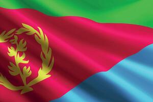 Eritrea flag waving in the wind, detailed silk texture vector