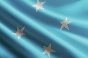 Micronesia flag waving in the wind, detailed silk texture vector