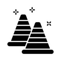 An icon creatively designed in glyph style showing construction cones vector