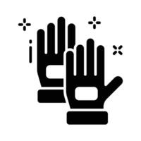 An icon of construction worker gloves in glyph style vector