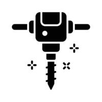 Jackhammer icon amazingly designed in glyph style vector