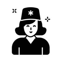 Grab this easy to use glyph icon of nurse character vector