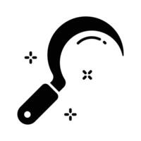 A handy glyph style icon depicting sharp sickle vector