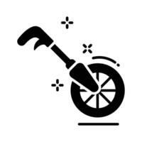 Measuring wheel icon creatively designed in glyph style vector