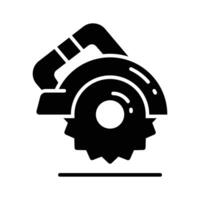 Ready to use glyph icon showing circular electric saw vector