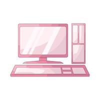Pink Gaming Computer vector
