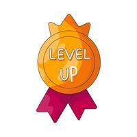Illustration of level up badge vector