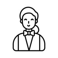 A well crafted line style icon of waitress character. vector