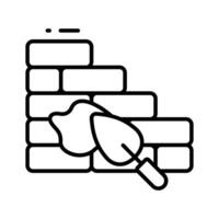 Visually appealing outline icon depicting bricklaying. vector