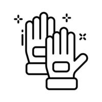 An icon of construction worker gloves in line style. vector