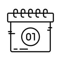 Easy to edit linear style icon showing calendar. vector