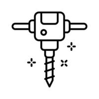 Jackhammer icon amazingly designed in outline style. vector