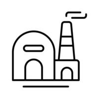 Creatively designed line icon of factory building. vector