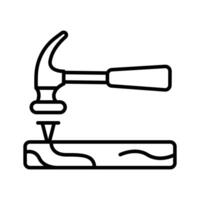 Get a sight of this latest outline icon of nail fixing. vector