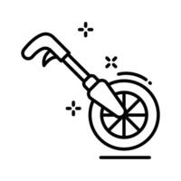 Measuring wheel icon creatively designed in line style. vector
