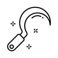 A handy linear style icon depicting sharp sickle. vector