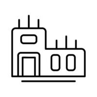 Visually engaging icon of building construction designed in line style. vector
