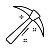 Have a look at this premium outline icon of pickaxe. vector
