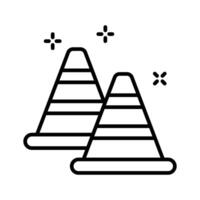 An icon creatively designed in line style showing construction cones. vector