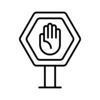An amazingly designed outline style icon of stop sign. vector