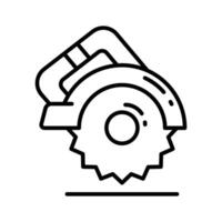 Ready to use line icon showing circular electric saw. vector
