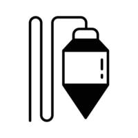 Visually appealing trendy glyph icon of plumb bob. vector