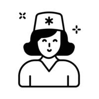 Grab this easy to use glyph icon of nurse character. vector