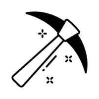 Have a look at this premium glyph icon of pickaxe. vector